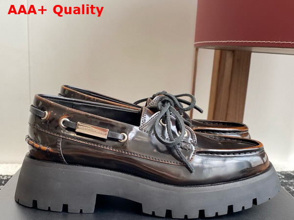 Alexander Wang Carson Boat Loafers in Brown Calf Leather Replica