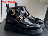 Alexander Wang Carter Box Calf Ankle Strap Boot in Leather Black Replica