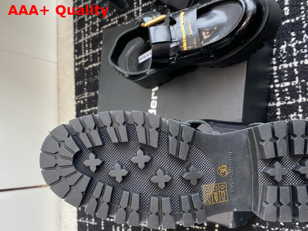 Alexander Wang Carter Cage Sandal in Black Box Calf Replica