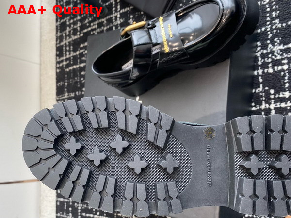 Alexander Wang Carter Mid Heel Lug Loafer in Black Leather Replica