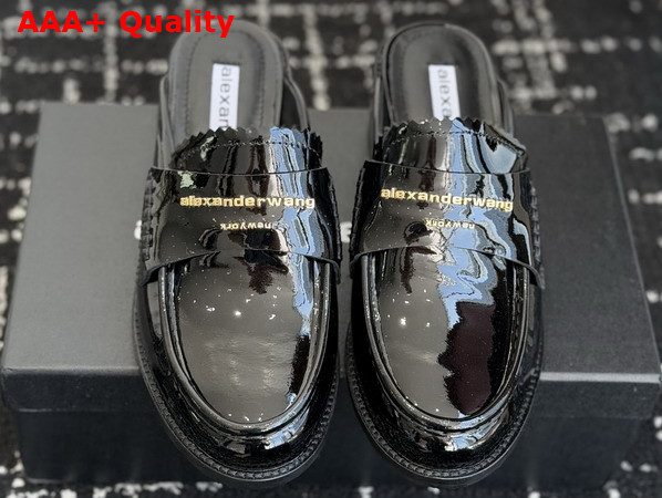 Alexander Wang Carter Mule in Black Spazzolato Leather Replica