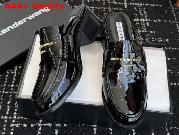 Alexander Wang Carter Mule in Black Spazzolato Leather Replica