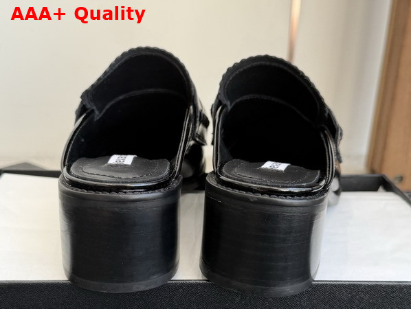 Alexander Wang Carter Mule in Black Spazzolato Leather Replica