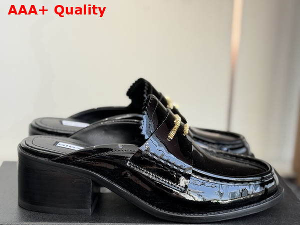 Alexander Wang Carter Mule in Black Spazzolato Leather Replica