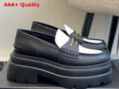Alexander Wang Carter Platform Loafer in Black and White Leather Replica