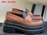 Alexander Wang Carter Platform Loafer in Brown and Black Leather Replica