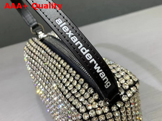 Alexander Wang Chain Mesh Rhinestone Pouch White Crystal Rhinestone Chain Mesh and Logo Embossed Handle Replica