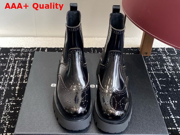 Alexander Wang Chelsea Ankle Boot in Black Polished Leather Replica