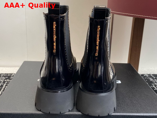 Alexander Wang Chelsea Ankle Boot in Black Polished Leather Replica