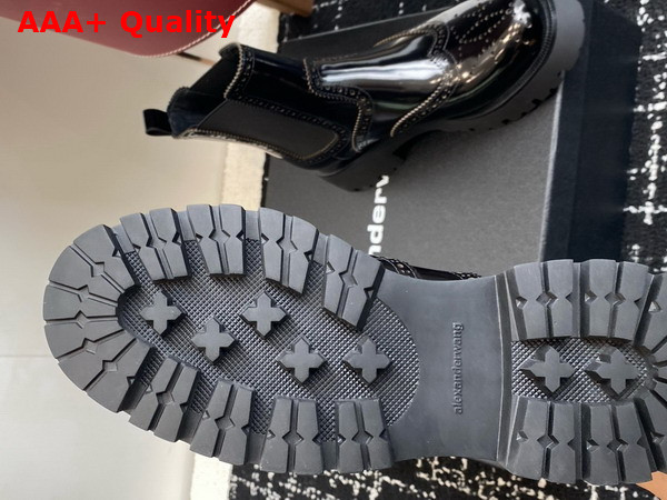 Alexander Wang Chelsea Ankle Boot in Black Polished Leather Replica
