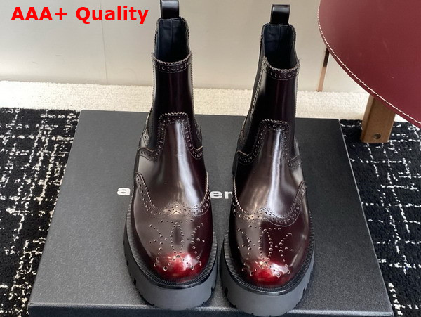 Alexander Wang Chelsea Ankle Boot in Bordeaux Polished Leather Replica