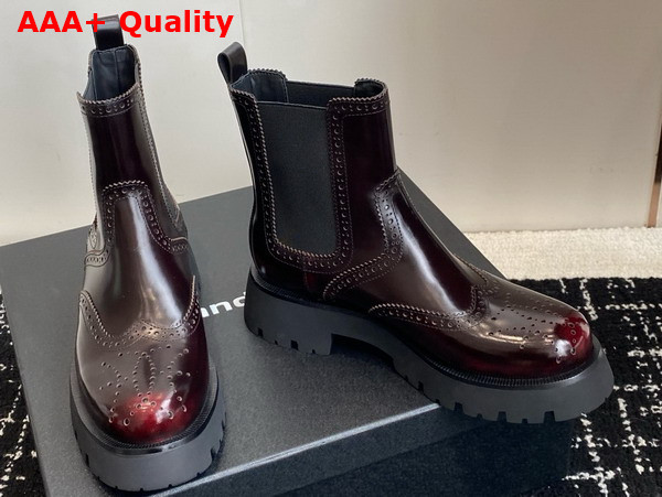 Alexander Wang Chelsea Ankle Boot in Bordeaux Polished Leather Replica