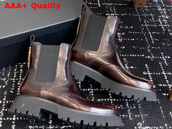 Alexander Wang Chelsea Ankle Boot in Bordeaux Polished Leather Replica