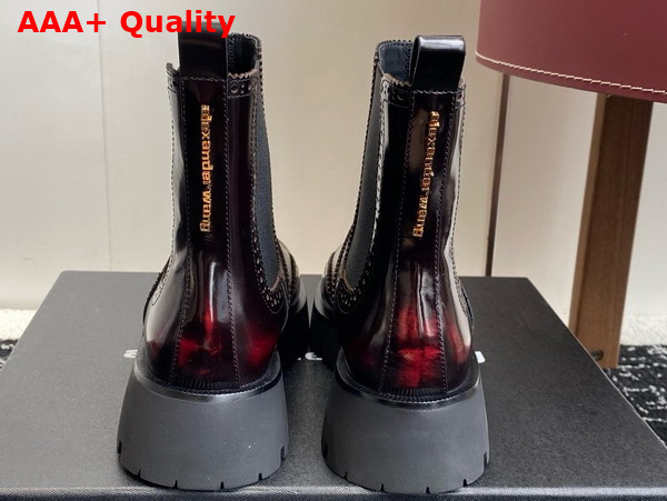 Alexander Wang Chelsea Ankle Boot in Bordeaux Polished Leather Replica