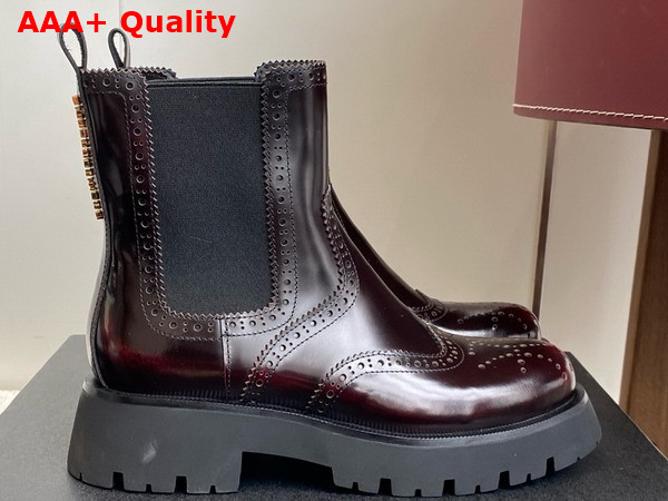Alexander Wang Chelsea Ankle Boot in Bordeaux Polished Leather Replica
