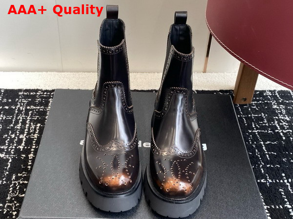 Alexander Wang Chelsea Ankle Boot in Brown Polished Leather Replica