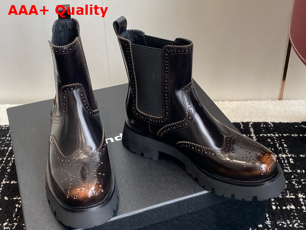 Alexander Wang Chelsea Ankle Boot in Brown Polished Leather Replica