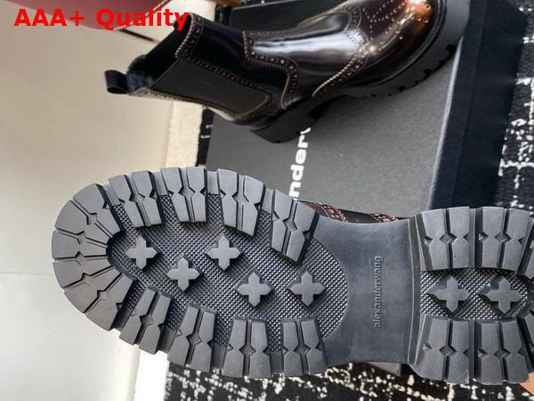 Alexander Wang Chelsea Ankle Boot in Brown Polished Leather Replica