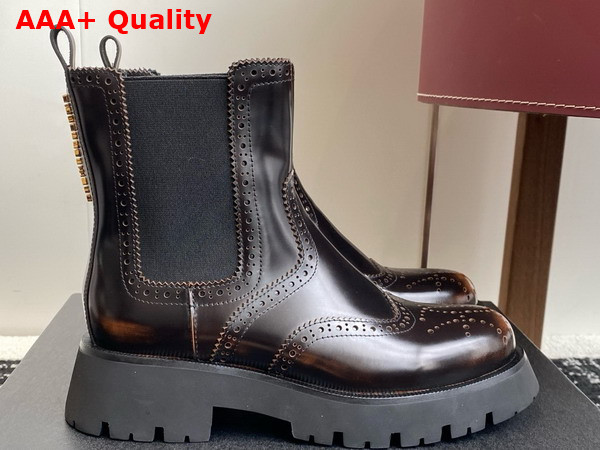 Alexander Wang Chelsea Ankle Boot in Brown Polished Leather Replica