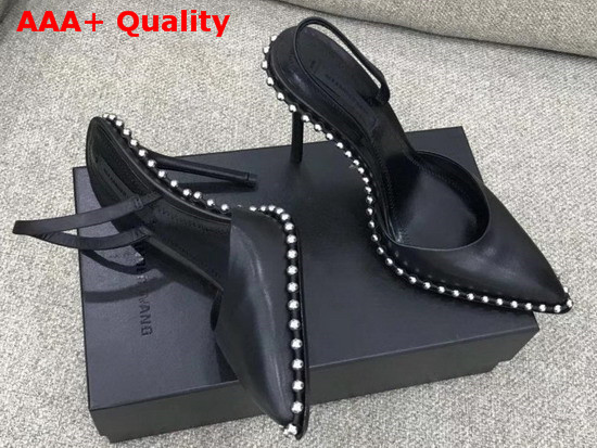 Alexander Wang Classic Rina Slingback Pump in Black Calf Leather Replica