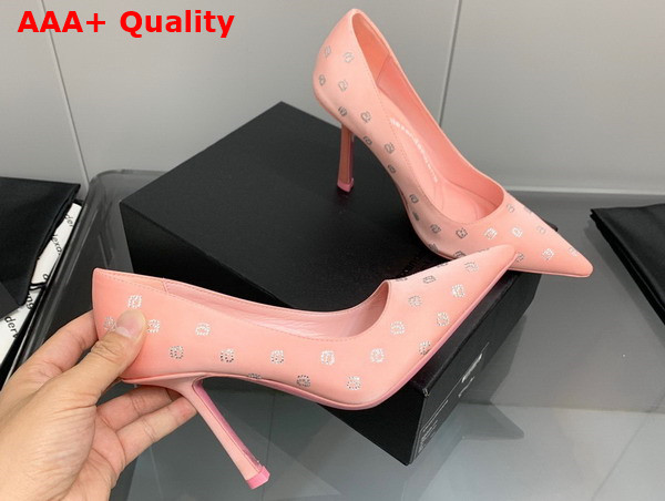 Alexander Wang Delphine 105 Pump in Pink Crystal Satin Replica