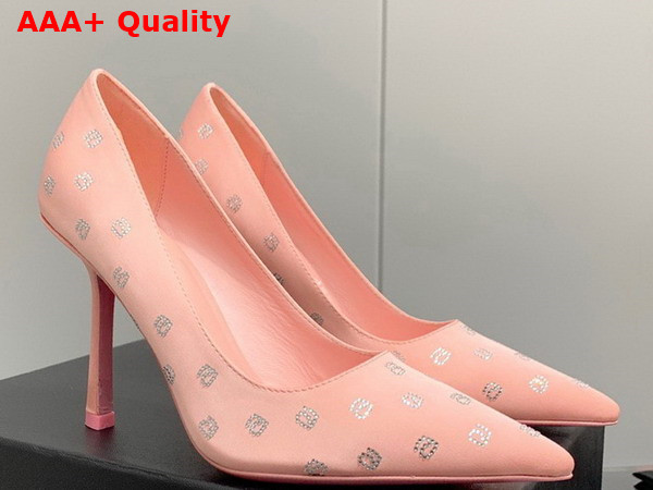 Alexander Wang Delphine 105 Pump in Pink Crystal Satin Replica
