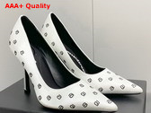 Alexander Wang Delphine 105 Pump in White Crystal Satin Replica