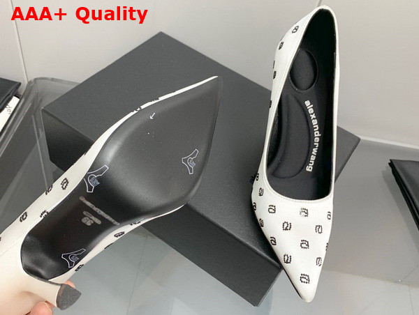 Alexander Wang Delphine 105 Pump in White Crystal Satin Replica