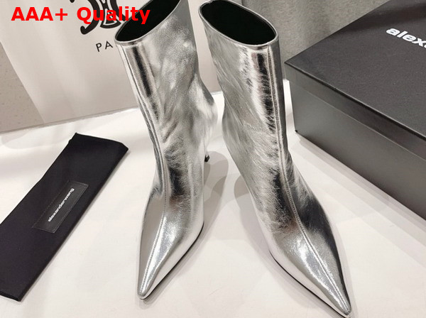 Alexander Wang Delphine Ankle Boot in Silver Leather Replica