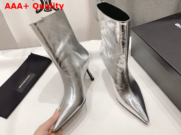 Alexander Wang Delphine Ankle Boot in Silver Leather Replica