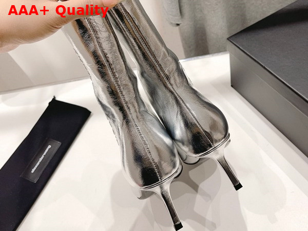 Alexander Wang Delphine Ankle Boot in Silver Leather Replica