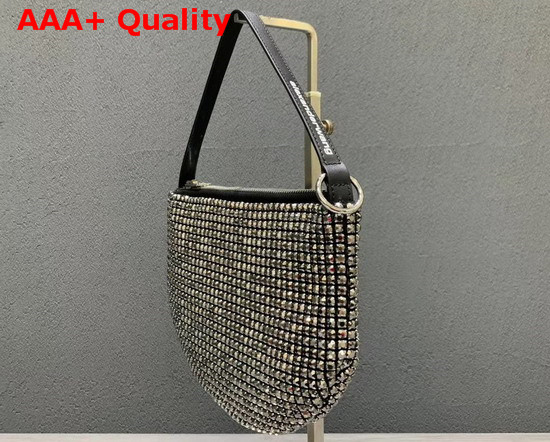 Alexander Wang Exclusive Wangloc Fortune Cookie Bag Black Rhinestone Chain Mesh Pouch Replica