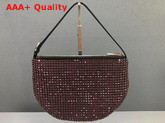 Alexander Wang Exclusive Wangloc Fortune Cookie Bag Ruby Rhinestone Chain Mesh Pouch Replica