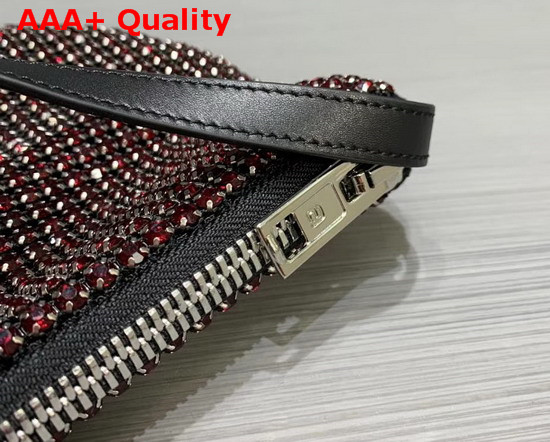 Alexander Wang Exclusive Wangloc Fortune Cookie Bag Ruby Rhinestone Chain Mesh Pouch Replica