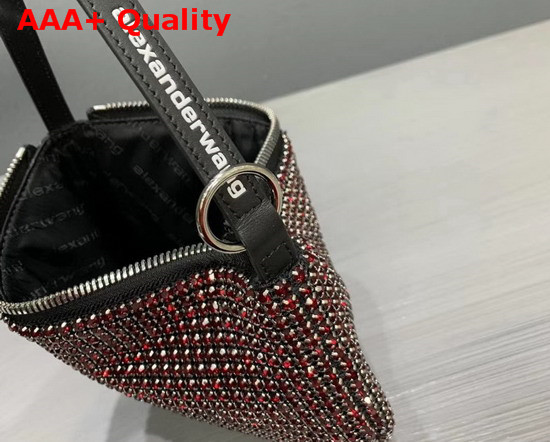 Alexander Wang Exclusive Wangloc Fortune Cookie Bag Ruby Rhinestone Chain Mesh Pouch Replica