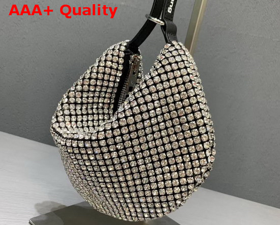 Alexander Wang Exclusive Wangloc Fortune Cookie Bag White Rhinestone Chain Mesh Pouch Replica