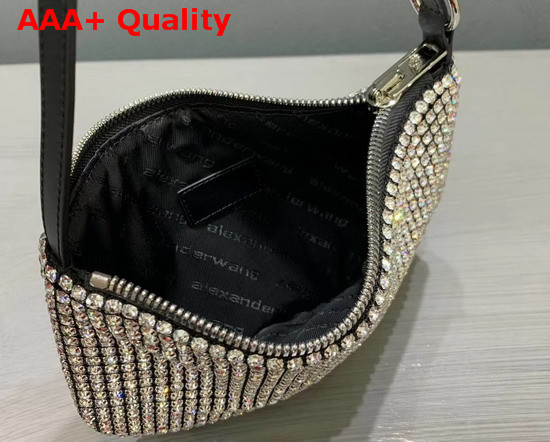 Alexander Wang Exclusive Wangloc Fortune Cookie Bag White Rhinestone Chain Mesh Pouch Replica