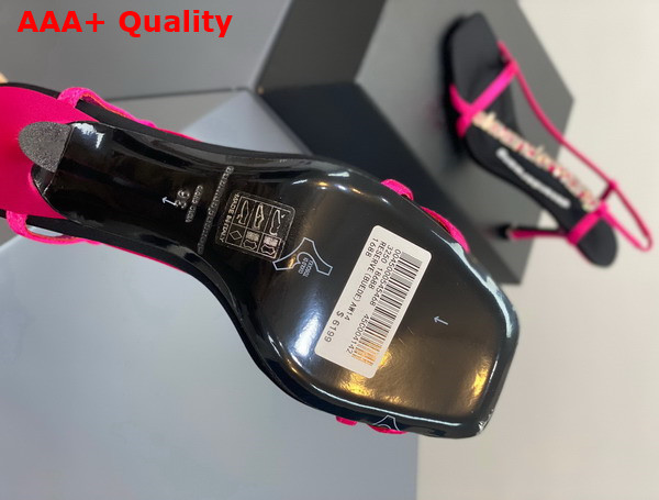 Alexander Wang Ivy 85 Diamante Logo Strap Sandal Hot Pink Satin Replica