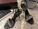 Alexander Wang Jane Logo Sandal in Black Cow Leather Replica