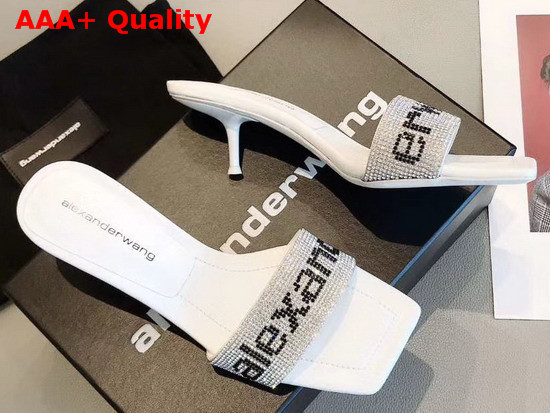 Alexander Wang Jessie Crystal Slide in White Replica