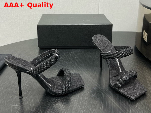 Alexander Wang Julie 105mm Nylon Tubular Sandal in Black Replica