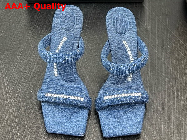 Alexander Wang Julie 105mm Nylon Tubular Sandal in Denim Blue Replica