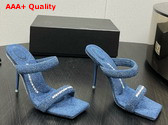 Alexander Wang Julie 105mm Nylon Tubular Sandal in Denim Blue Replica