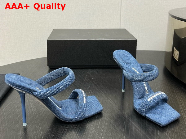 Alexander Wang Julie 105mm Nylon Tubular Sandal in Denim Blue Replica