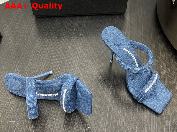 Alexander Wang Julie 105mm Nylon Tubular Sandal in Denim Blue Replica