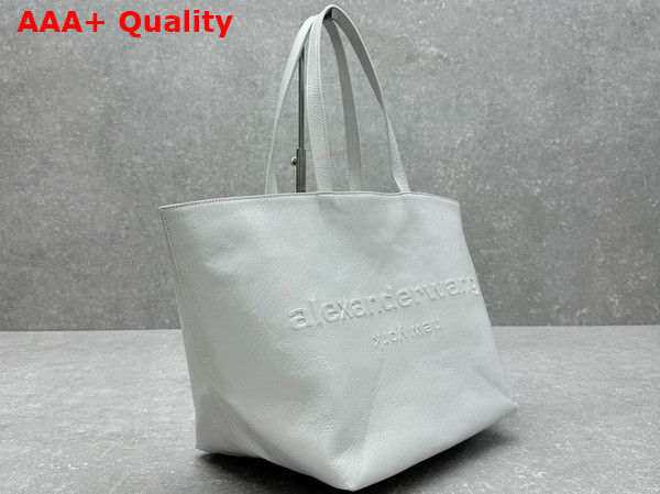 Alexander Wang Punch Tote Bag in White Crackle Patent Leather Replica