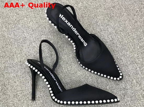 Alexander Wang Rina Crystal Slingback Pump in Black Replica