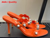 Alexander Wang Riot 85mm Lambskin Leather Sandal in Orange Replica