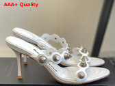 Alexander Wang Riot 85mm Lambskin Leather Sandal in White Replica