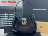 Alexander Wang W Legacy Large Hobo Bag in Black Leather with Gold Metal W Replica